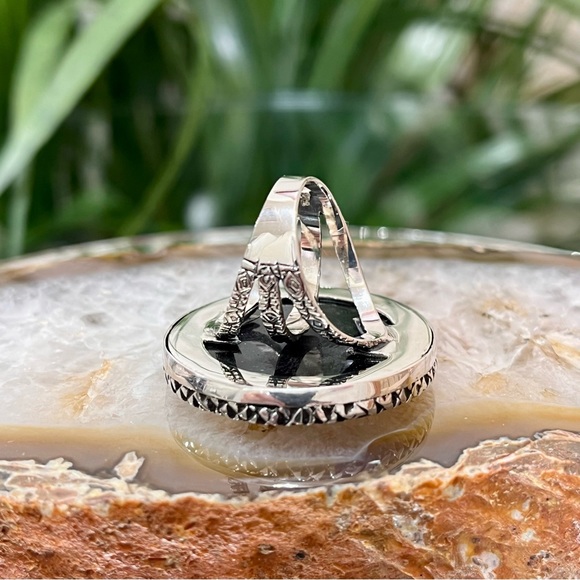 🐉 Abalone Shell Dragon and Lion Ring 🦁 in Sterling Silver Sz.7 - Picture 9 of 14